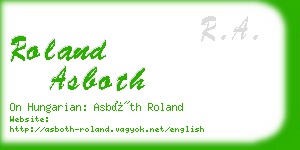 roland asboth business card